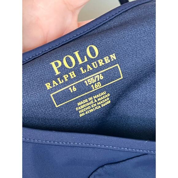 Polo Ralph Lauren Colorful All Over Pony One Piece Swimsuit Navy Girls Size 16 - Picture 6 of 8